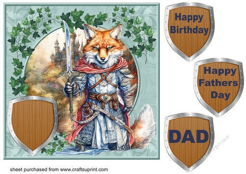 Fox guarding castle card front 3
