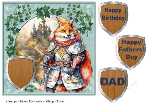 Fox guarding castle card front 4