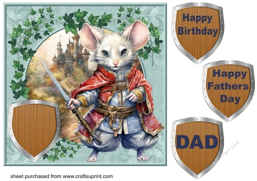 Mouse guarding castle card front 3