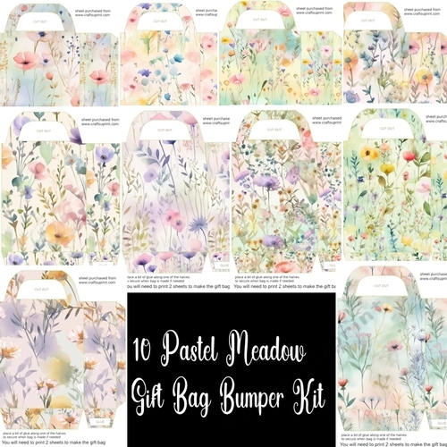 10 Pastel meadow gift bag bumper kit