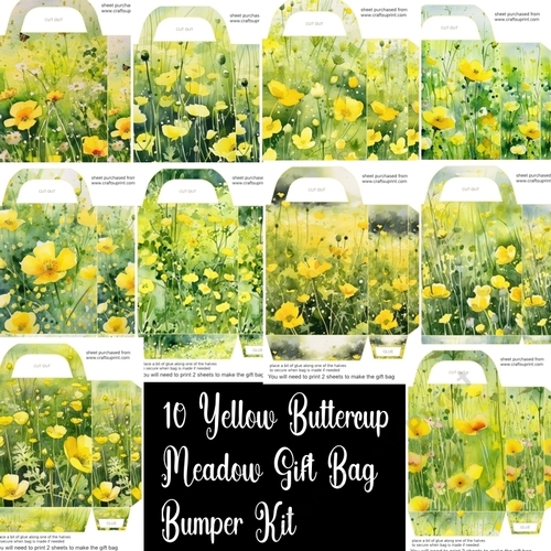 10 Yellow buttercup gift bag bumper kit