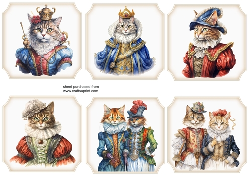 6 Fairy tale cat toppers