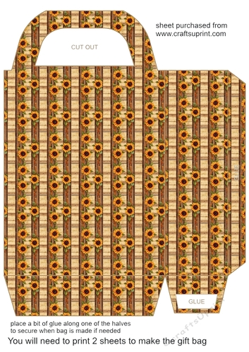 Western sunflower gift bag 1