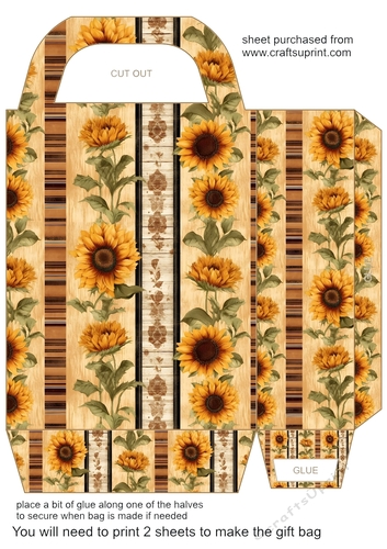 Western sunflower gift bag 2
