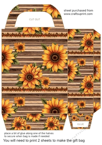 Western sunflower gift bag 3
