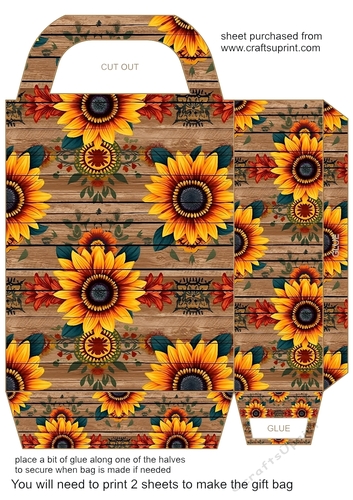 Western sunflower gift bag 6