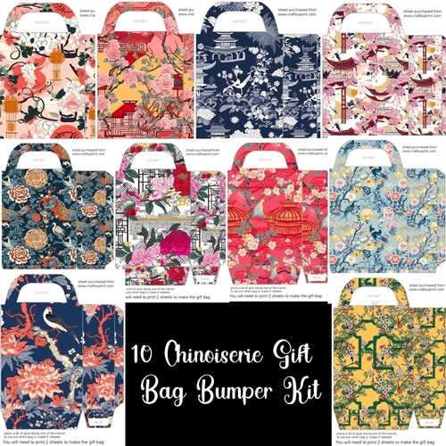 10 Chinoiserie Gift bag bumper kit