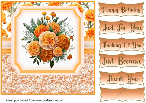 Marigolds card front