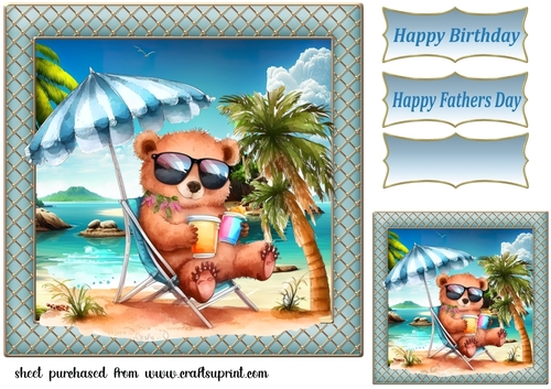 Bear relaxing card front 1