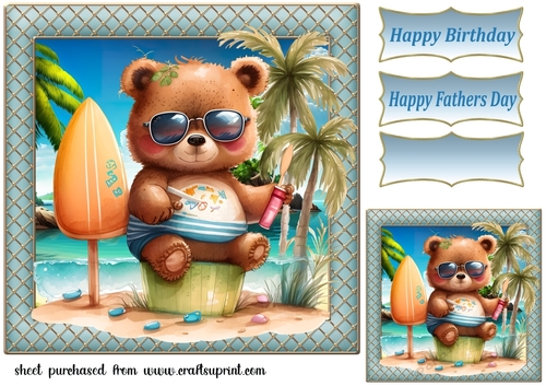 Bear relaxing card front 2