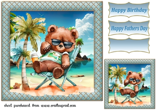 Bear relaxing card front 3