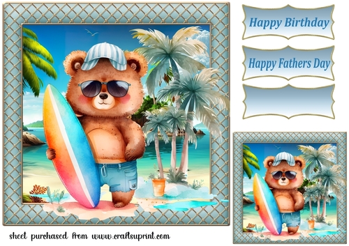 Bear relaxing card front 4