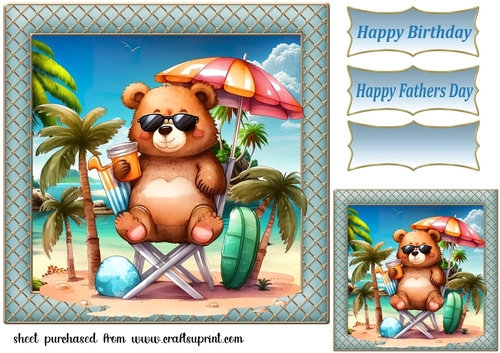 Bear relaxing card front 5