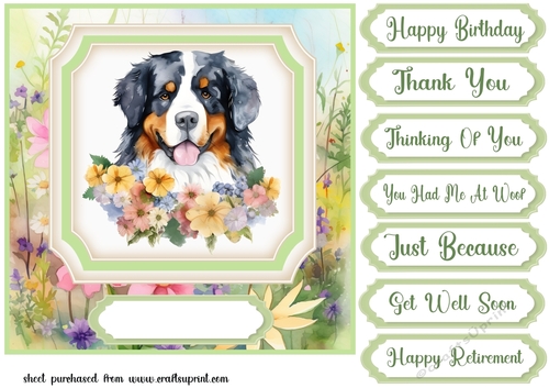 Floral pup card front 4