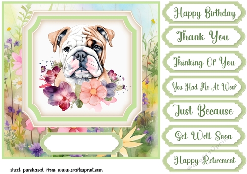Floral pup card front 5