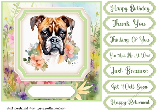 Floral pup card front 6