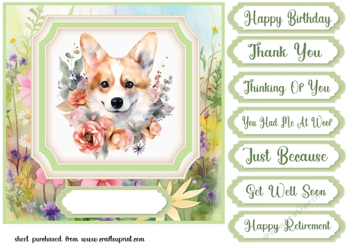 Floral pup card front 7
