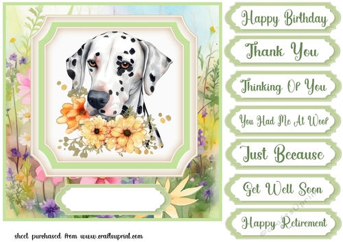 Floral pup card front 8