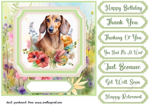 Floral pup card front 9