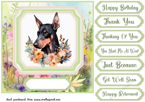 Floral pup card front 10