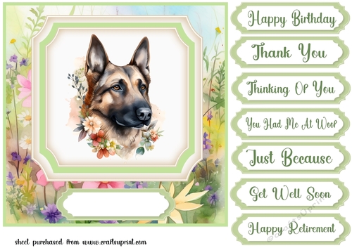 Floral pup card front 16