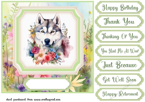 Floral pup card front 18