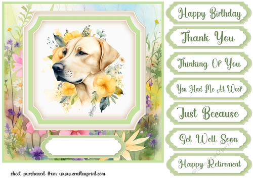Floral pup card front 19