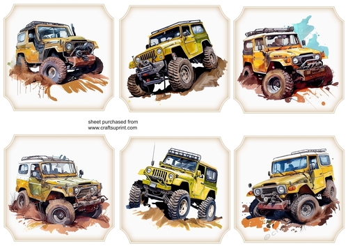 6 Yellow off roader toppers