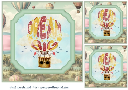 3 Hot air balloon sentiment card front/toppers 3