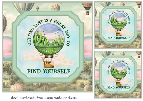 3 Hot air balloon sentiment card front/toppers 4