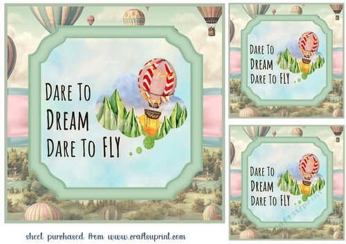 3 Hot air balloon sentiment card front/toppers 7
