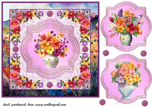 Floral vase card front