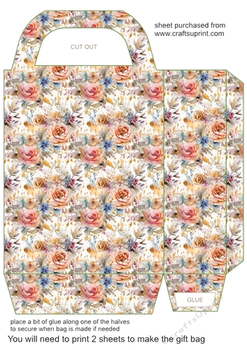 Multi coloured rose gift bag 12