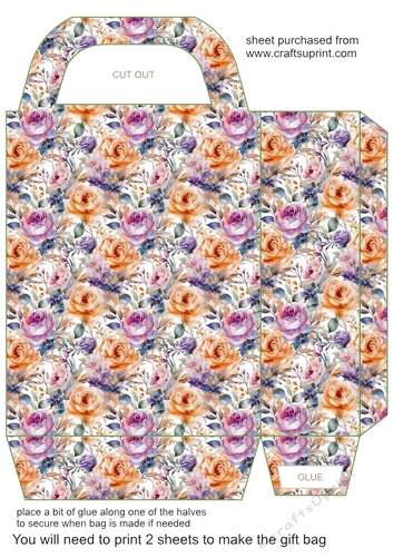Multi coloured rose gift bag 14