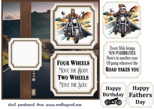 2 Panel motorbike card front 1