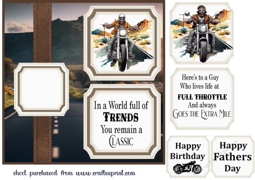 2 Panel motorbike card front 3
