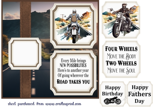 2 Panel motorbike card front 4