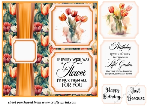 2 Panel tulips card front 1