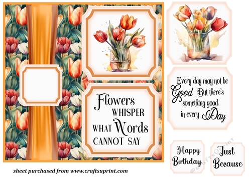 2 Panel tulips card front 2