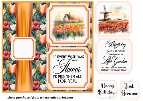2 Panel tulips card front 3