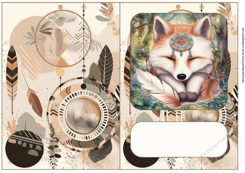 Boho fox cut and fold card 2