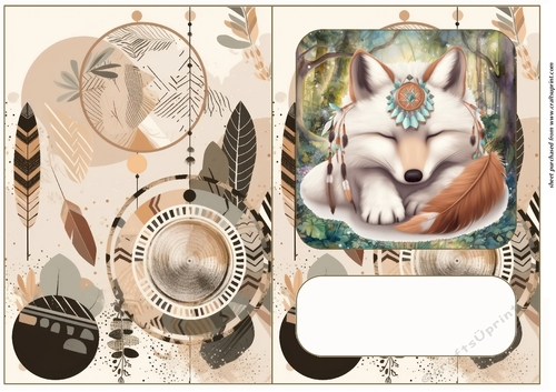 Boho fox cut and fold card 3