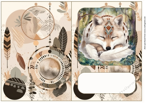 Boho fox cut and fold card 4