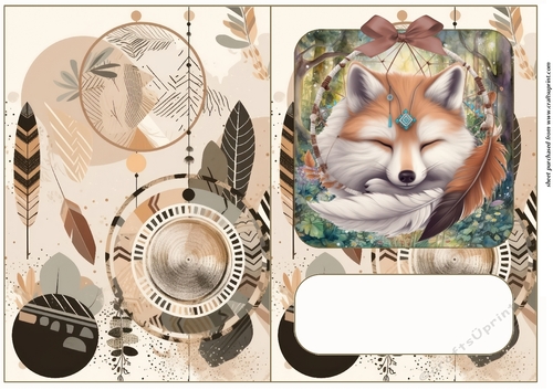 Boho fox cut and fold card 5