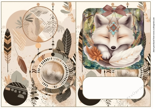 Boho fox cut and fold card 6