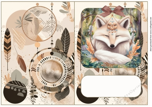 Boho fox cut and fold card 8