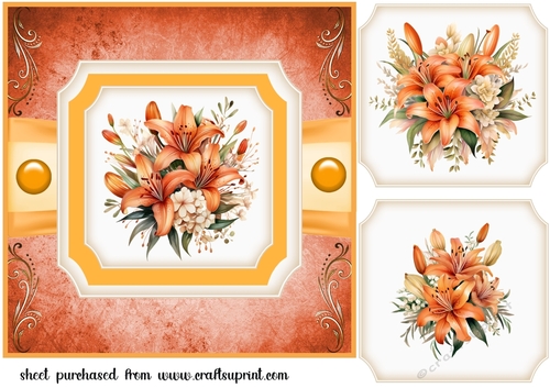 Orange Lily single panel card front 1