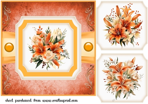 Orange Lily single panel card front 2