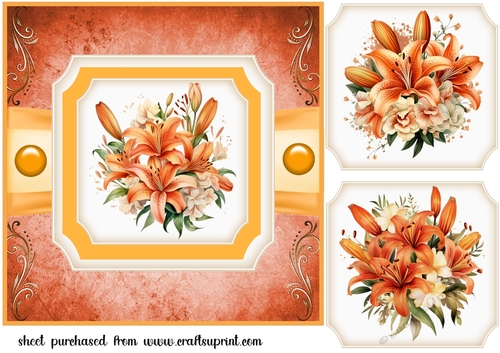 Orange Lily single panel card front 5