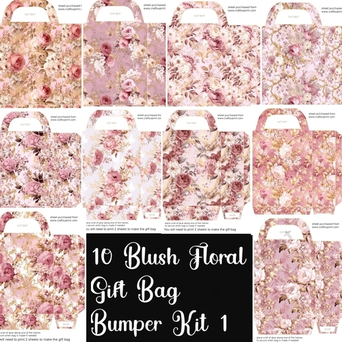 10 Blush floral gift bag bumper kit 1